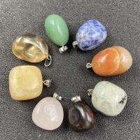 Gemstone Pendants Jewelry Natural Stone with Plastic polished Paper box package & Unisex mixed colors Sold By Box