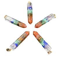 Gemstone Pendants Jewelry, Unisex, mixed colors, 10x55mm, Sold By PC