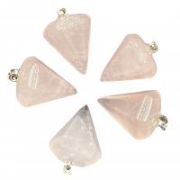 Rose Quartz Pendant, Artemis, Unisex, pink, 22x33mm, Sold By PC