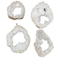 Quartz naturel Druzy Pendentifs, quartz clair, avec laiton, Placage de couleur d'or, le style Druzy & unisexe & creux, transparent, 70mm, Vendu par PC