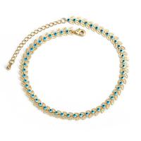 Bracelet Evil Eye bijoux, laiton, avec 1.97 chaînes de rallonge, Placage de couleur d'or, bijoux de mode & émail, doré, protéger l'environnement, sans nickel, plomb et cadmium, Longueur:9.25 pouce, Vendu par PC