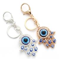 Tibetan Style Key Clasp, with Lampwork, Hamsa, plated, enamel & with rhinestone, more colors for choice, nickel, lead & cadmium free, Sold By PC