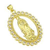 Cubic Zirconia Micro Pave Brass Pendant, gold color plated, micro pave cubic zirconia & hollow, 26x36x5mm, 10PCs/Lot, Sold By Lot