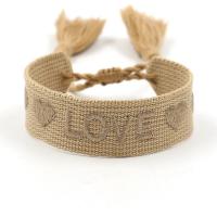 Fibre de polyester bracelet, différentes couleurs et motifs pour le choix & Réglable & bracelet tressé & unisexe, 14x2mm, Vendu par PC
