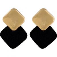 Messing Tropfen Ohrringe, mit Stoff, vergoldet, für Frau, keine, 26x36mm, verkauft von Paar