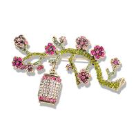 Zinc Alloy Brooches plated Unisex & with rhinestone nickel lead & cadmium free Sold By PC