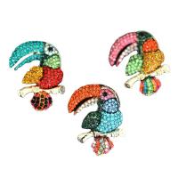 Zinc Alloy Brooches Bird plated Unisex & with rhinestone nickel lead & cadmium free Sold By PC