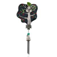 Tibetan Style Brooches, plated, vintage & Unisex & with rhinestone, nickel, lead & cadmium free, 130x47mm, Sold By PC