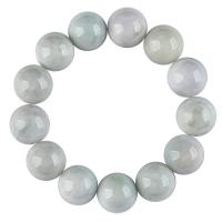 Jadeite Bracelet, polished, Unisex, light green, 18mm, 13PCs/Strand, Sold Per 7.5 Inch Strand