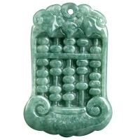 Jadeite Pendant, Carved, green, 43.50x29x6.50mm, Sold By PC