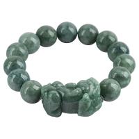 jade bracelet, unisexe, vert, 13mm, Longueur 7.5 pouce, Vendu par PC