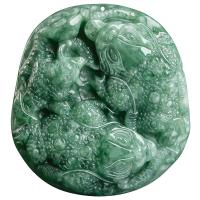 Jadeite Pendant, Carved, green, 54.50x12.50x51mm, Sold By PC