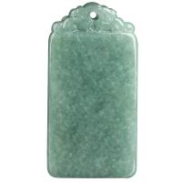 Jadeite Pendant, Carved, green, 39x20.50x5.50mm, Sold By PC