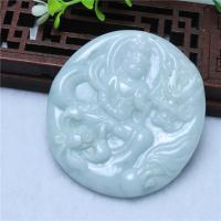 Jadeite Pendant, Guanyin, Carved, green, 52x46x7.50mm, Sold By PC