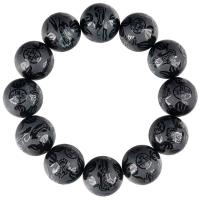Jadeite Bracelet, Carved, Unisex, black, 18mm, Length:Approx 7.5 Inch, Sold By PC