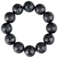 Esmalte Pulsera, Tallado, unisexo, Negro, 18mm, longitud:aproximado 7.5 Inch, Vendido por UD