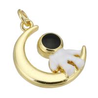 Brass Jewelry Pendants, Astronaut, fashion jewelry & DIY & Unisex & enamel, golden, 16x21x4mm, 10PCs/Lot, Sold By Lot