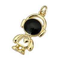 Brass Jewelry Pendants, Astronaut, fashion jewelry & DIY & Unisex & enamel, golden, 13x25x3mm, 10PCs/Lot, Sold By Lot
