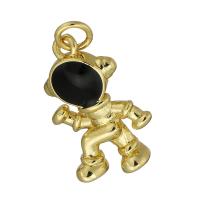 Brass Jewelry Pendants, Astronaut, fashion jewelry & DIY & Unisex & enamel, golden, 14x21.50x5mm, 10PCs/Lot, Sold By Lot