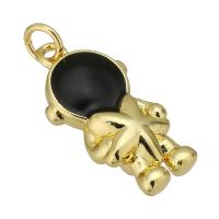 Brass Jewelry Pendants, Astronaut, fashion jewelry & DIY & Unisex & enamel, golden, 11x22x5mm, 10PCs/Lot, Sold By Lot