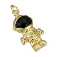 Brass Jewelry Pendants, Astronaut, fashion jewelry & DIY & Unisex & enamel, golden, 11x21x4mm, 10PCs/Lot, Sold By Lot