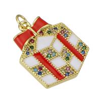 Rhinestone Brass Pendants, fashion jewelry & DIY & Unisex & enamel & with rhinestone, multi-colored, 15x19x3mm, 10PCs/Lot, Sold By Lot