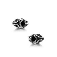 Cubic Zircon (CZ) Stud Earring Titanium Steel silver color plated fashion jewelry & micro pave cubic zirconia & blacken silver color Sold By PC