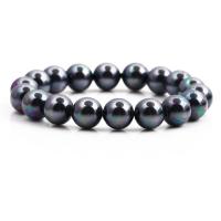 Shell Pearl Bracelet, Round, fashion jewelry, more colors for choice, 10mm, Sold Per 7.5 Inch Strand
