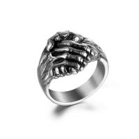 Пальцевидное Кольцо Титановой Стали, титан, плакирован серебром, ювелирные изделия моды & разный размер для выбора & чернеют, серебряный, 5.30x15mm, продается PC