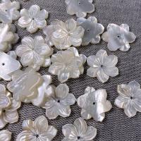 Natural White Shell Perler, Flower, du kan DIY, hvid, 15mm, Solgt af PC