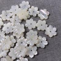 Natural White Shell Perler, Flower, du kan DIY, hvid, 15mm, Solgt af PC