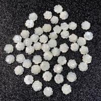coquille blanche Perle de demi-trou, fleur, DIY, blanc, 8mm, Vendu par PC