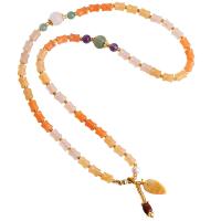 Lighter Imperial Jade Bracelet, with Gemstone & Brass, gold color plated, mixed colors, 7.80mm, Length:Approx 21.65 Inch, Sold By PC