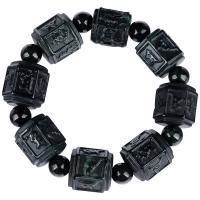 Jadite Bracelet, unisex, dubh, 18.30mm, Fad Thart 7.09 Inse, Díolta De réir PC