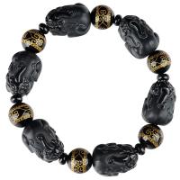 jade bracelet, bête sauvage Fabuleuse, unisexe, noire, 22x16x13.20mm, Longueur:Environ 7.09 pouce, Vendu par PC