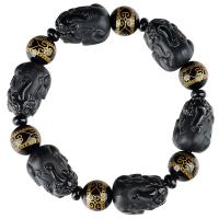 Jadeite Bracelet, Mythical Wild Animal, Unisex, black, 22x16x13.20mm, Length:Approx 7.09 Inch, Sold By PC