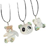 Natural Mosaic Shell Pendants, Abalone Shell, with White Shell, Panda, Unisex, more colors for choice, 45-55mmx35-40mm, Sold By PC