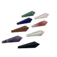 Gemstone Pendants Jewelry, Natural Stone, Conical, different materials for choice & Unisex, more colors for choice, 44-45mmx14-15mm, Sold By PC