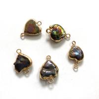 Freshwater Pearl Connector, with Tibetan Style, gold color plated, DIY, two different colored, 13x20mm, Sold By PC