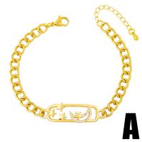 Cubic Zirconia Micro Pave Brass Bracelet with 1.97 extender chain gold color plated & micro pave cubic zirconia golden nickel lead & cadmium free Length 5.51 Inch Sold By PC