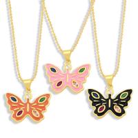Brass Necklace gold color plated enamel nickel lead & cadmium free Length 17.13 Inch Sold By PC