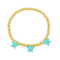 Brass Bracelet & Bangle Star gold color plated enamel nickel lead & cadmium free Length 6.69 Inch Sold By PC