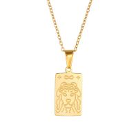 Stainless Steel Jewelry Necklace, with 1.96inch extender chain, Rectangle, gold color plated, oval chain & different styles for choice & for woman, 30mm, Length:Approx 15.7 Inch, Sold By PC