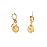 Asymmetric Earrings Zinc Alloy gold color plated fashion jewelry & for woman nickel lead & cadmium free Sold By Pair