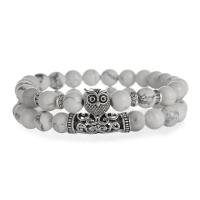 Gemstone Bracelet, with Elastic Thread, Owl, without elastic, different materials for choice & Unisex, 26mm, 8mm, Length:Approx 7.3-11 Inch, Sold By PC