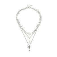 Mode-Multi-Layer-Halskette, Zinklegierung, mit Verlängerungskettchen von 2.17inch, mehrschichtig & für Frau, frei von Nickel, Blei & Kadmium, Länge ca. 15.67 ZollInch, verkauft von PC