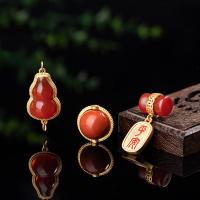Natural Red Agate Beads, Brass, with Yunnan Red Agate, gold color plated, different styles for choice & for woman, nickel, lead & cadmium free, Sold By PC