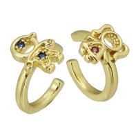 Mässing Cuff finger ring, mode smycken & Unisex & olika stilar för val & för par & med strass, fler färger för val, 10PC/Lot, Säljs av Lot