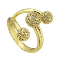 Pierścień palca rhinestone, Mosiądz, Regulowane & biżuteria moda & dla kobiety & z kamieniem, złoty, 3mm, 10komputery/wiele, sprzedane przez wiele