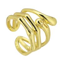 Brass Cuff Finger Ring Adjustable & fashion jewelry & for woman golden 12mm Sold By Lot
